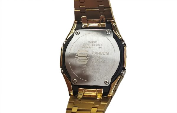 Кастомные часы Casio G-Shock G-Shock GA-2100 Золотой кастом — нержавеющая сталь, металлический браслет, золотые, дополните...