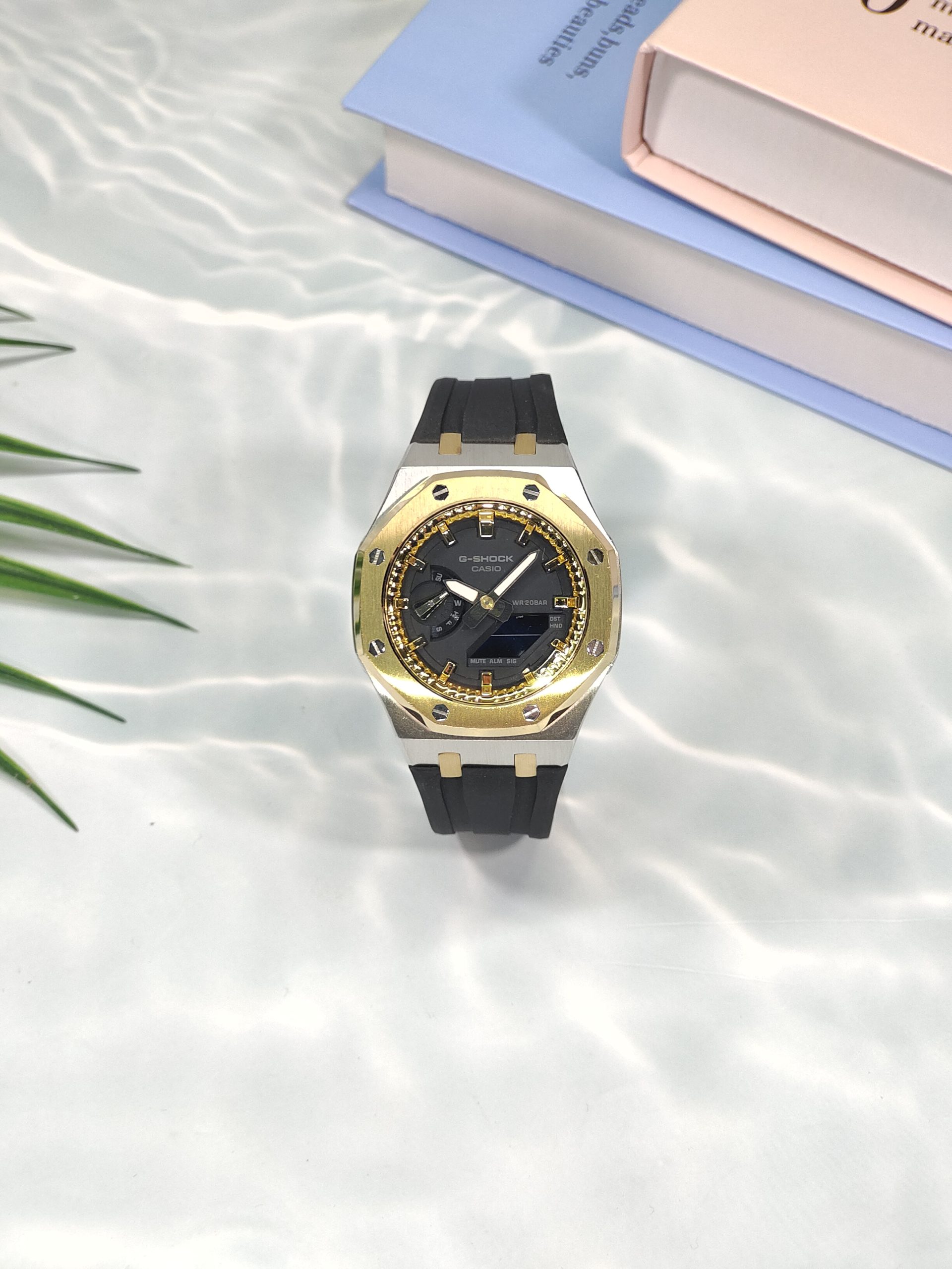 Кастомные часы CASIO 1A | Мод | CasiOAK Custom Кастомные часы Casio G-Shock GA-2100 — чёрный ремешок и золотой безель