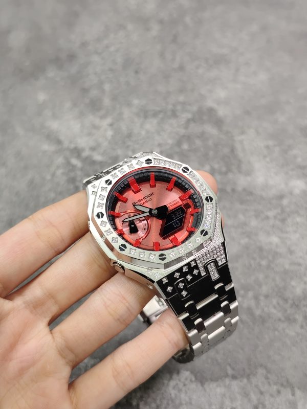 Кастомные часы CASIO GA-2100 | Стальной браслет · Кристальный безель | CasiOAK Custom