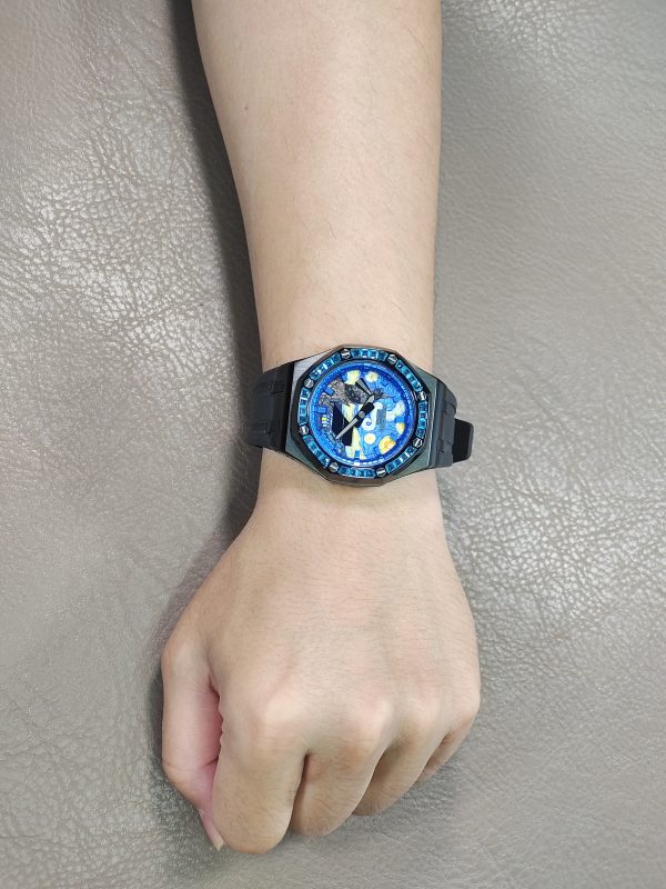 Кастомные часы Casio G-Shock GA-2100 — звёздный циферблат и чёрный ремешок — фото 5