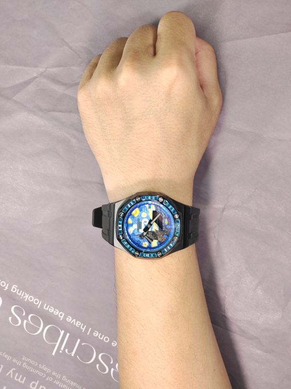 Кастомные часы Casio G-Shock GA-2100 — звёздный циферблат и чёрный ремешок — фото 7