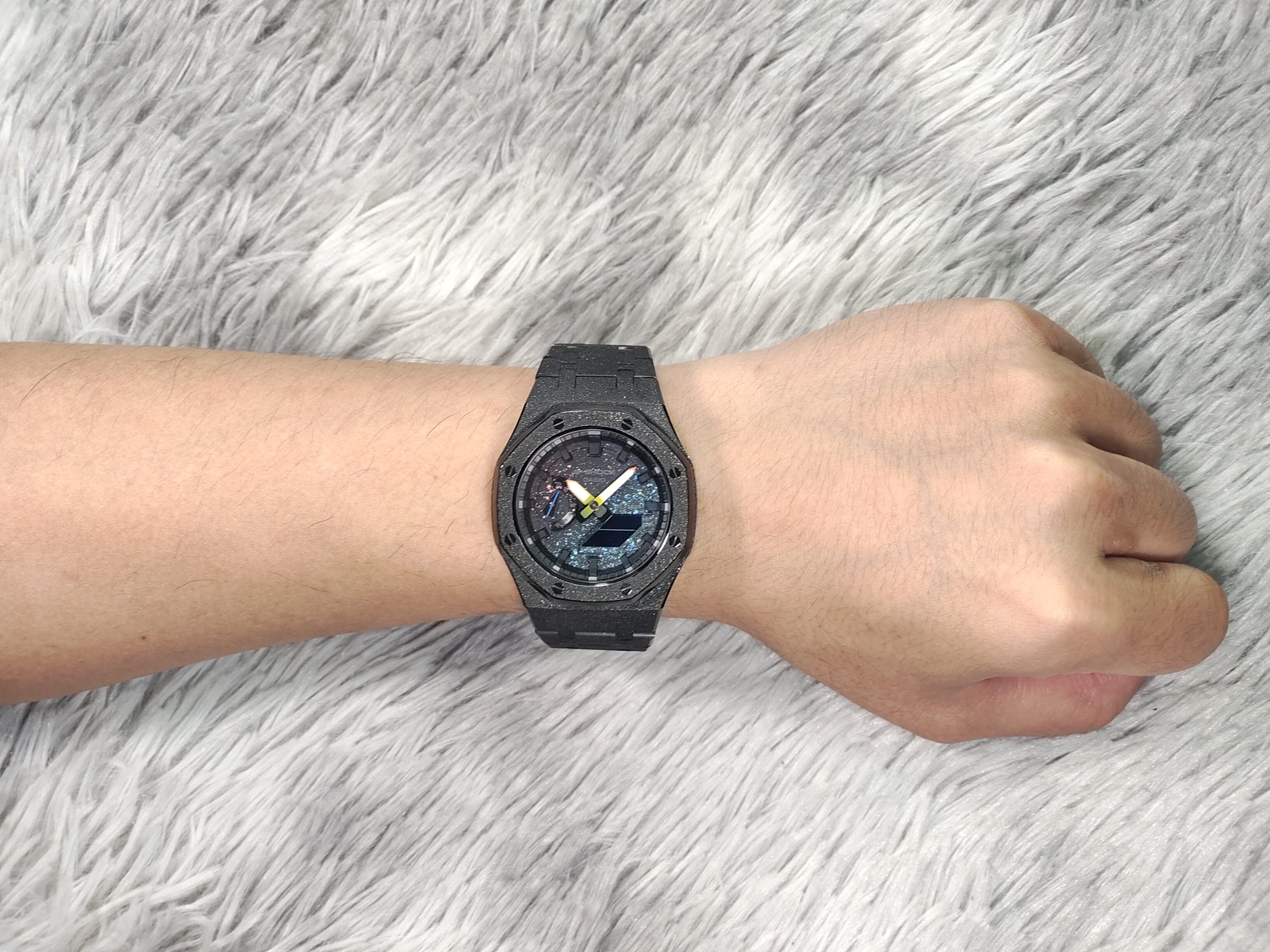 Кастомные часы CASIO 1A | Мод | CasiOAK Custom Кастомные часы Casio G-Shock GA-2100 — чёрный корпус и оранжево-синий циферблат