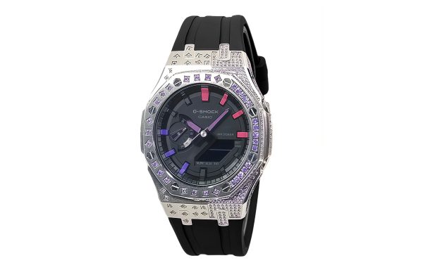 Кастомные часы Casio G-Shock GA-2100 — Фиолетовый циферблат и Космический туман — фото 1