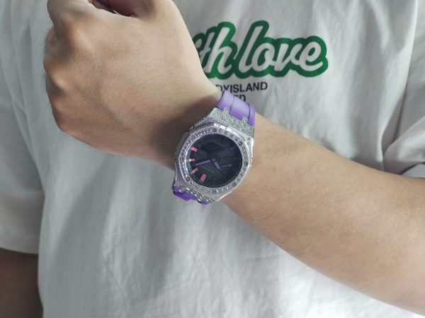 Кастомные часы Casio G-Shock GA-2100 — Фиолетовый циферблат и Космический туман — фото 7