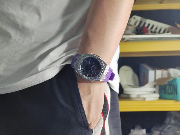 Кастомные часы Casio G-Shock GA-2100 — Фиолетовый циферблат и Космический туман — фото 8