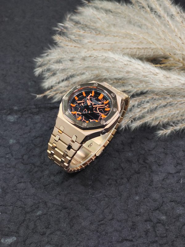 Кастомные часы Casio G-Shock GA-2100 — бронзовый корпус и тёмный циферблат — фото 5