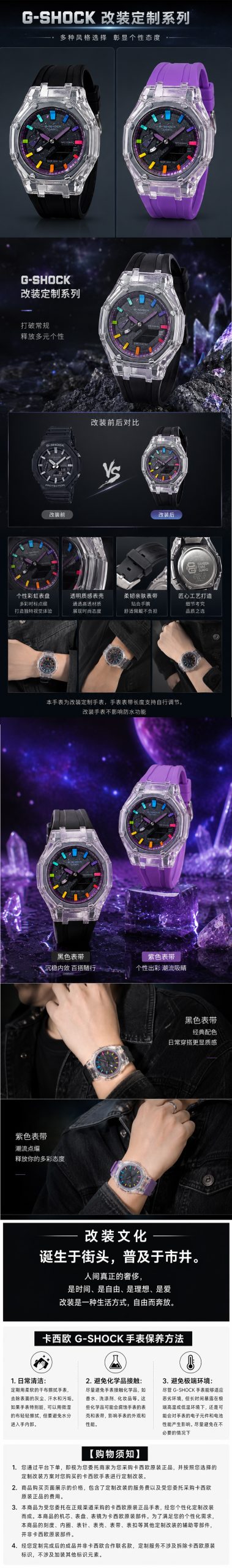 Кастомные часы CASIO GA-2100 | Мод | CasiOAK Custom Кастомные часы Casio G-Shock GA-2100 — Прозрачный корпус и Цветные индексы