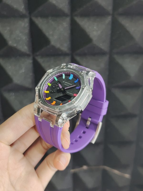 Кастомные часы Casio G-Shock GA-2100 — Прозрачный корпус и Цветные индексы — фото 5