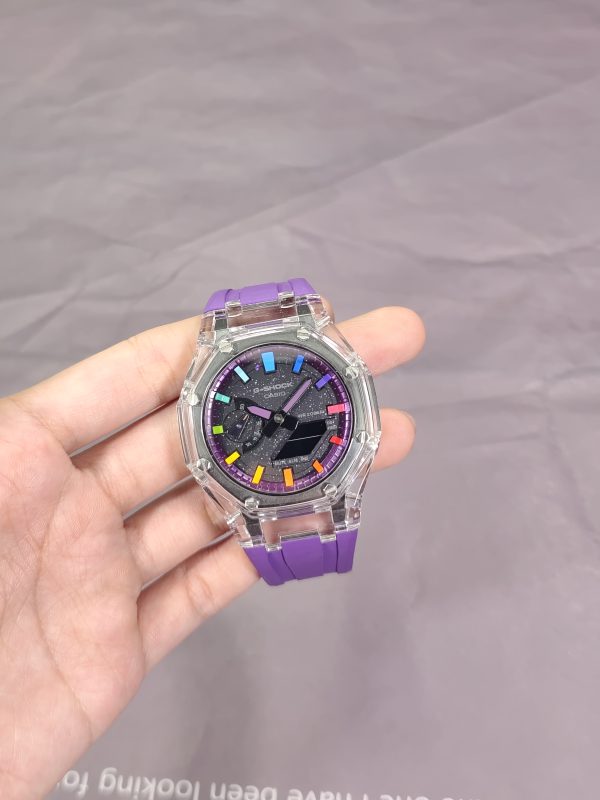 Кастомные часы Casio G-Shock GA-2100 — Прозрачный корпус и Цветные индексы — фото 8