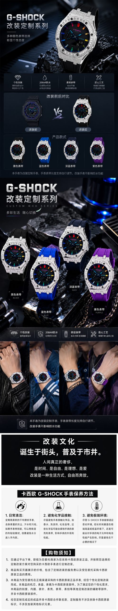 Кастомные часы CASIO GA-2100 | Мод | CasiOAK Custom Кастомные часы Casio G-Shock GA-2100 — Кристаллы на безеле и Радужные индексы