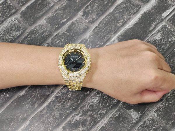 Кастомные часы Casio G-Shock GA-2100 — браслет и корпус с кристаллами — фото 7