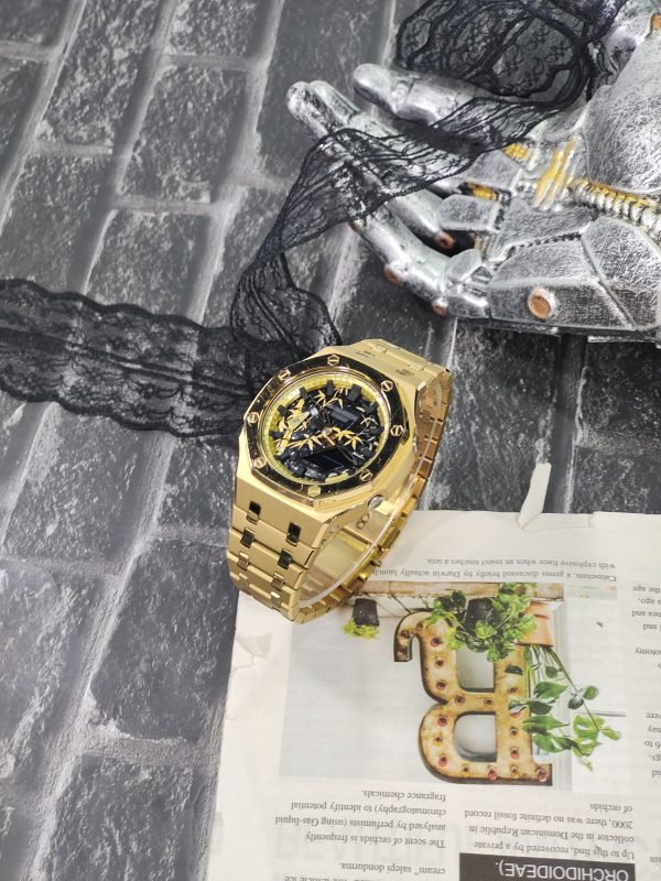 Кастомные часы Casio G-Shock GA-2100 — золотистый браслет и золотистый безель — фото 4