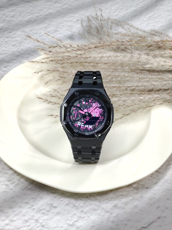 Кастомные часы Casio G-Shock GA-2100 — чёрный браслет и чёрный безель — фото 1