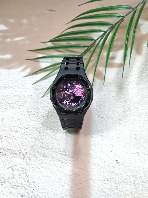 Кастомные часы Casio G-Shock GA-2100 — чёрный браслет и чёрный безель — фото 3
