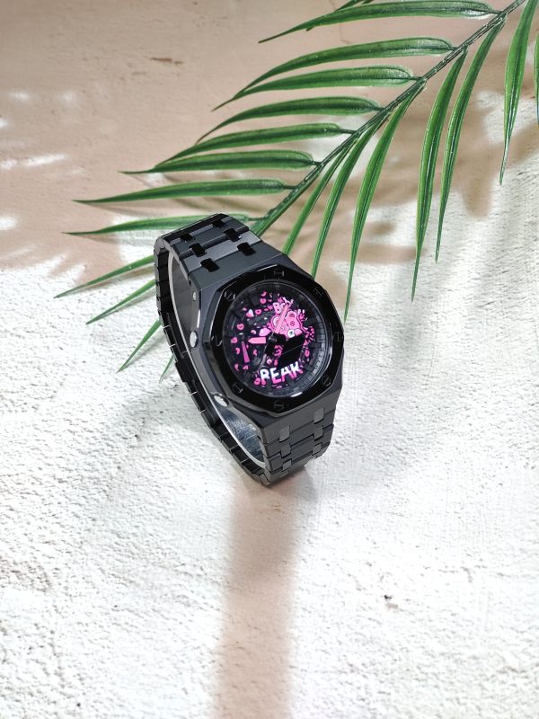 Кастомные часы Casio G-Shock GA-2100 — чёрный браслет и чёрный безель — фото 4