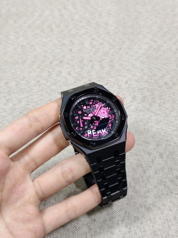 Кастомные часы Casio G-Shock GA-2100 — чёрный браслет и чёрный безель — фото 7