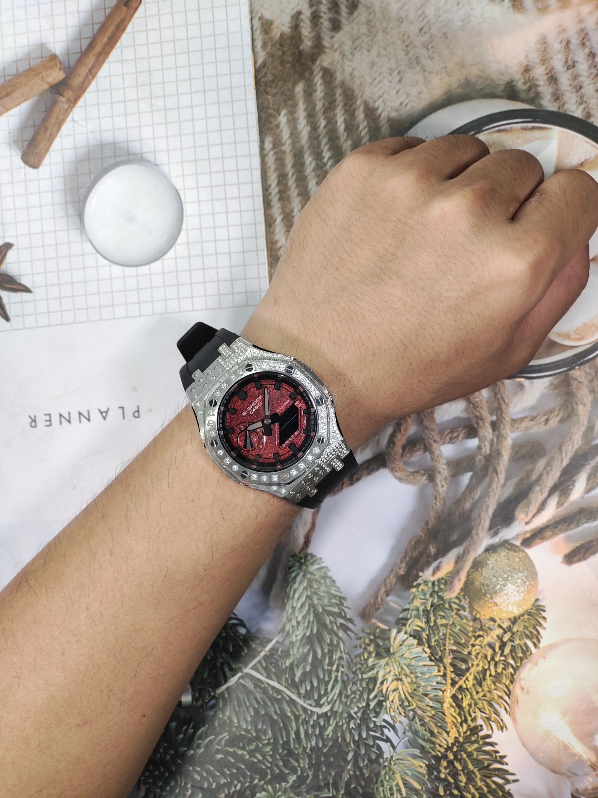 Кастомные часы CASIO GA2100 | Мод | CasiOAK Custom Кастомные часы Casio G-Shock GA-2100 — чёрный каучуковый ремешок и серебристый безель