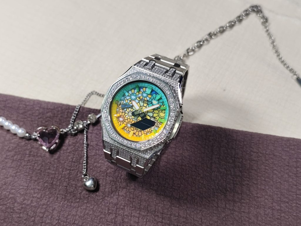 Кастомные часы Casio G-Shock Лазурный Небосвод Изумрудная Тень, изумрудные. Купить кастом G-Shock CasiOAK Custom, доставка...