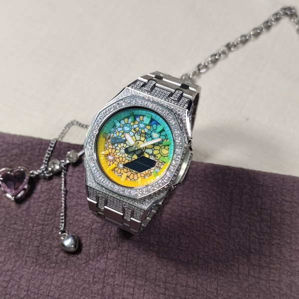 Кастомные часы Casio G-Shock Лазурный Небосвод Изумрудная Тень, изумрудные. Купить кастом G-Shock CasiOAK Custom, доставка...