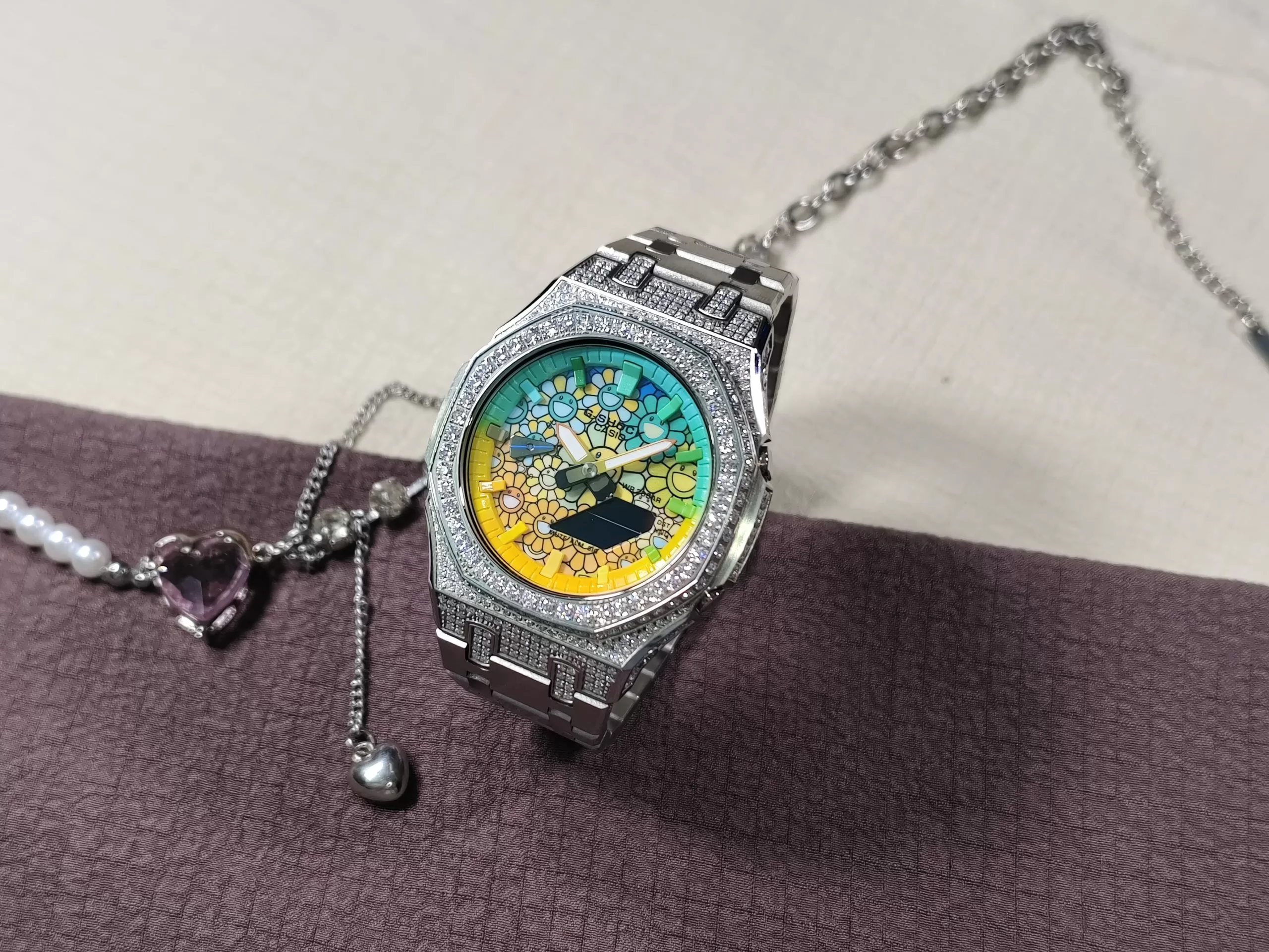 Кастомные часы Casio G-Shock Лазурный Небосвод Изумрудная Тень, изумрудные. Купить кастом G-Shock CasiOAK Custom, доставка...