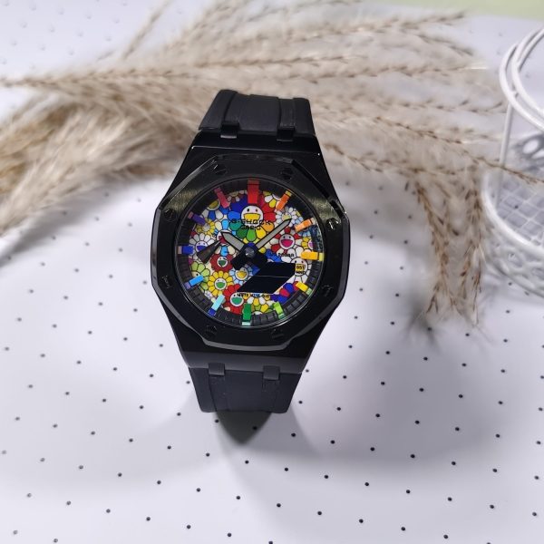Кастомные часы Casio G-Shock Чернильный Небосвод Распускающееся Великолепие, чёрные. Купить кастом G-Shock CasiOAK Custom,...