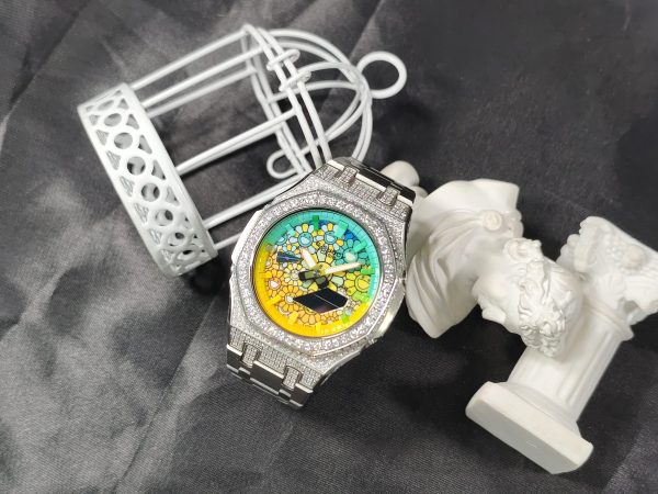 Кастомные часы Casio G-Shock Лазурный Небосвод Изумрудная Тень, изумрудные, дополнительное фото. CasiOAK Custom, кастомные...