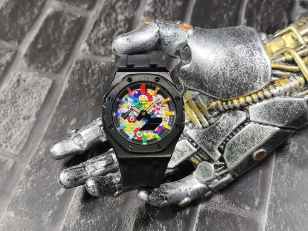 Кастомные часы Casio G-Shock Чернильный Небосвод Распускающееся Великолепие, чёрные, дополнительное фото. CasiOAK Custom, ...