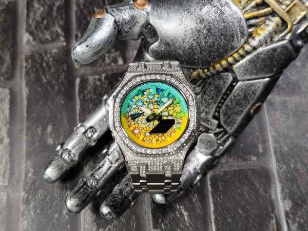 Кастомные часы Casio G-Shock Лазурный Небосвод Изумрудная Тень, изумрудные, дополнительное фото. CasiOAK Custom, кастомные...