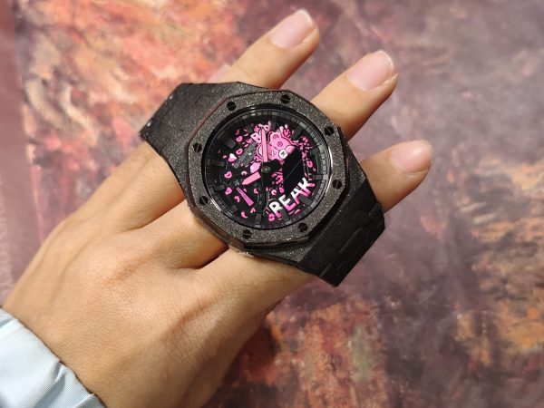 Кастомные часы Casio G-Shock Мерцающая Тьма Розовая Душа, розовые, дополнительное фото. CasiOAK Custom, кастомные часы Cas...