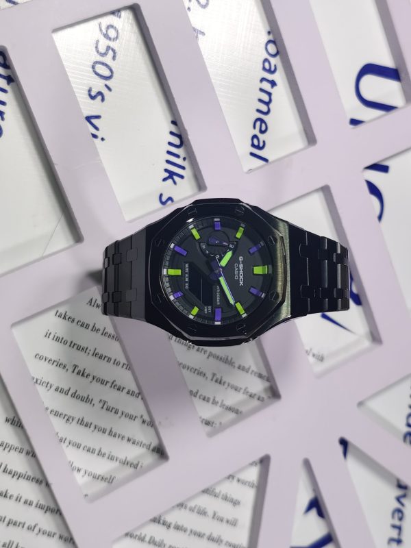 Кастомные часы Casio G-Shock Тёмная Неоновая Экспансия Света, дополнительное фото. CasiOAK Custom, кастомные часы Casio ру...