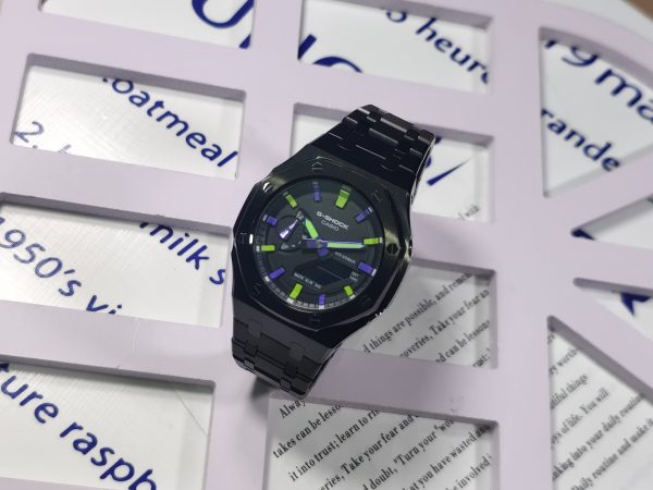 Кастомные часы Casio G-Shock Тёмная Неоновая Экспансия Света, дополнительное фото. CasiOAK Custom, кастомные часы Casio ру...