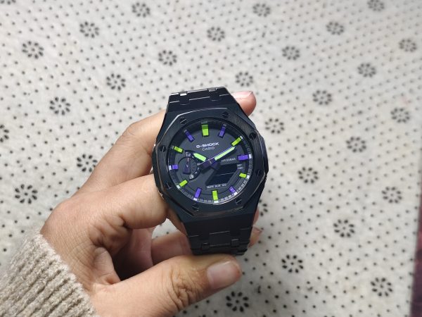 Кастомные часы Casio G-Shock Тёмная Неоновая Экспансия Света, дополнительное фото. CasiOAK Custom, кастомные часы Casio ру...