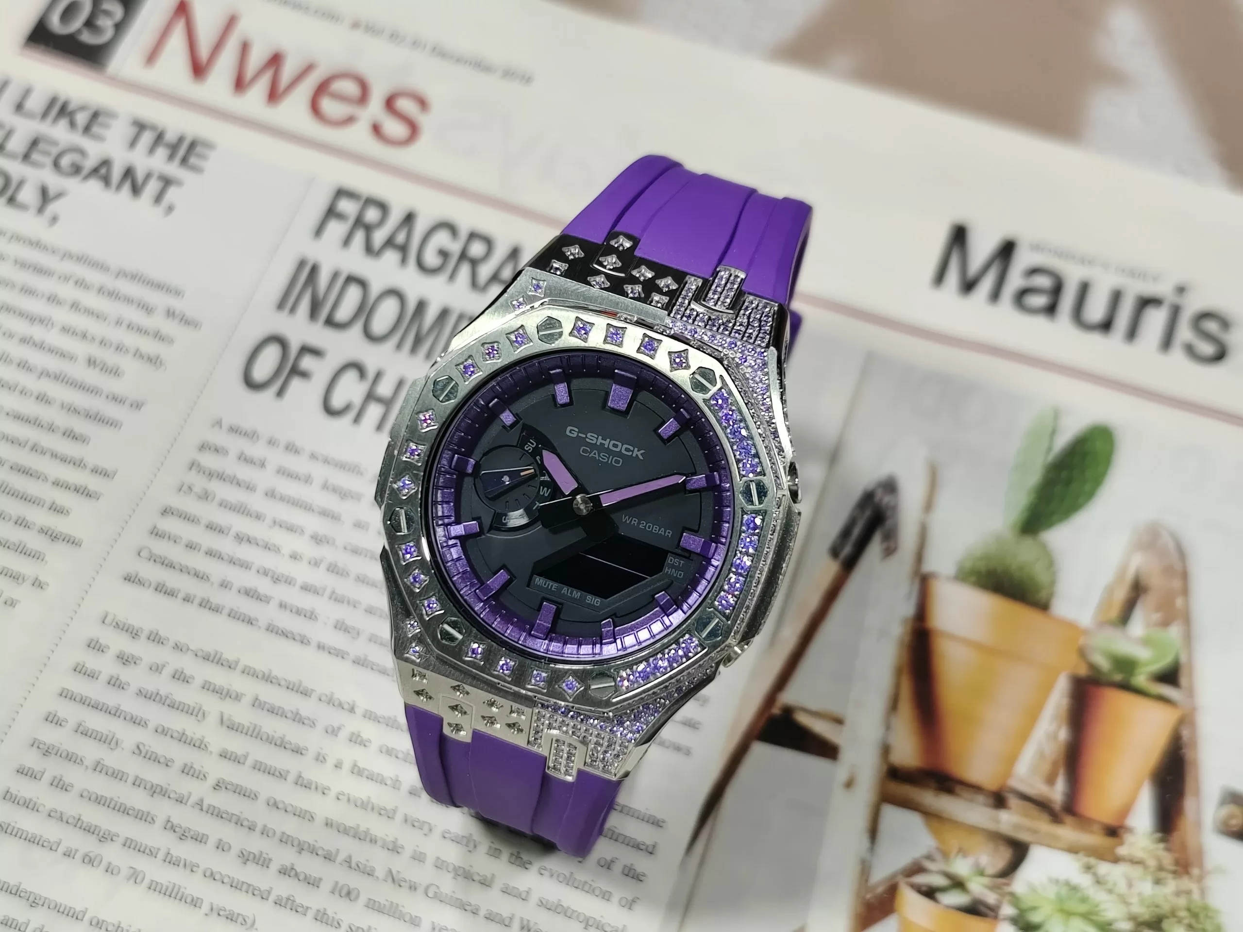 Кастомные часы Casio G-Shock Сияющий Вихрь Струящийся Аромат. Купить кастом G-Shock CasiOAK Custom, доставка по России