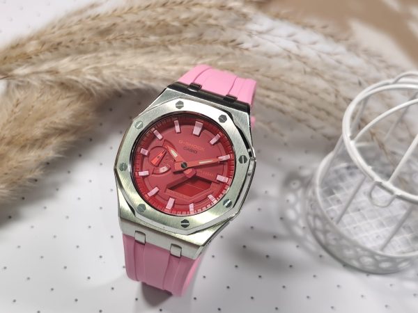Кастомные часы Casio G-Shock Алый Рассвет Утренней Тени, алые, дополнительное фото. CasiOAK Custom, кастомные часы Casio р...