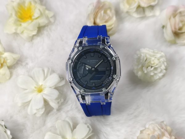 Кастомные часы Casio G-Shock Прозрачная Глубина Лазурного Ритма, лазурные, дополнительное фото. CasiOAK Custom, кастомные ...