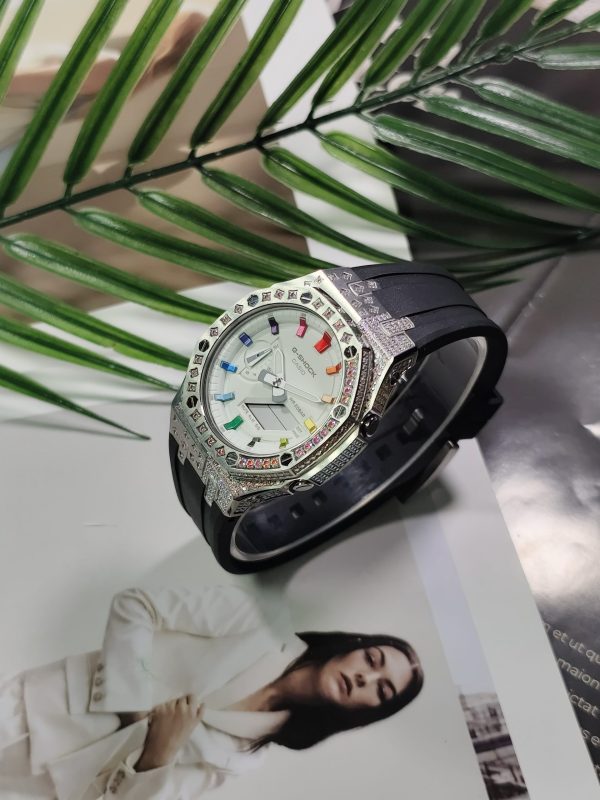 Кастомные часы Casio G-Shock Разноцветный Алмаз Стальная Волна, стальные, дополнительное фото. CasiOAK Custom, кастомные ч...