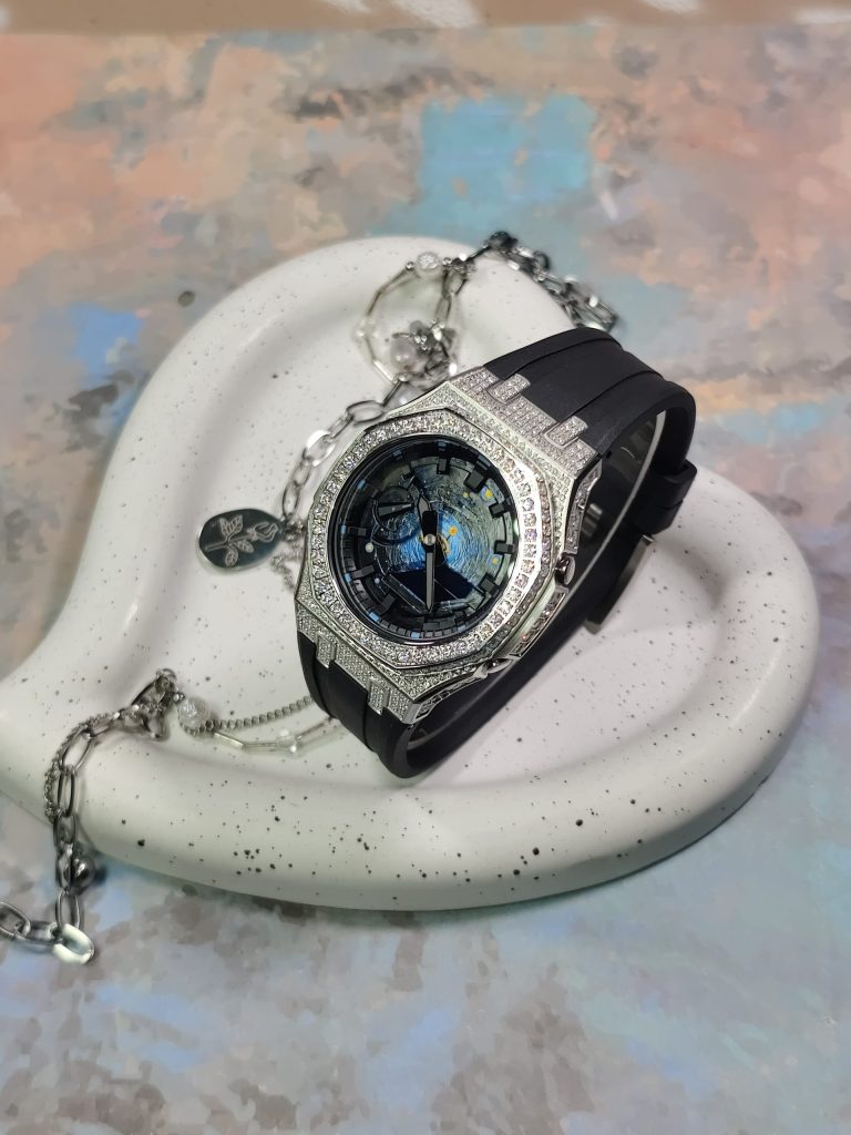 Кастомные часы Casio G-Shock Ночное Созвездие Сияющего Кольца. Купить кастом G-Shock CasiOAK Custom, доставка по России