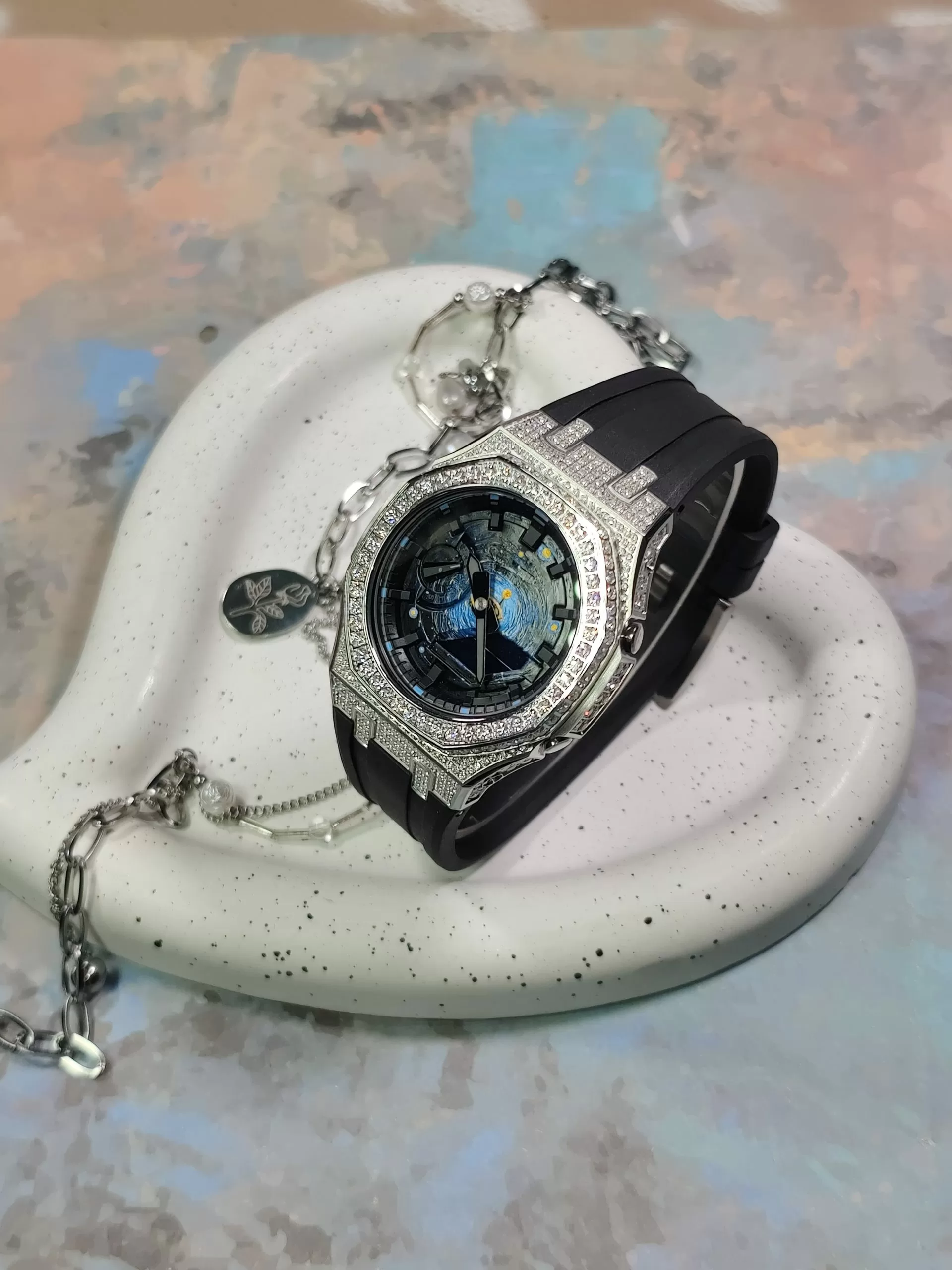 Кастомные часы Casio G-Shock Ночное Созвездие Сияющего Кольца. Купить кастом G-Shock CasiOAK Custom, доставка по России