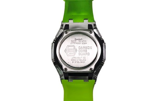 Кастомные часы Casio G-Shock Зелёный Луч Клинка, зелёные, вид сбоку. CasiOAK Custom, кастомные часы Casio ручная сборка