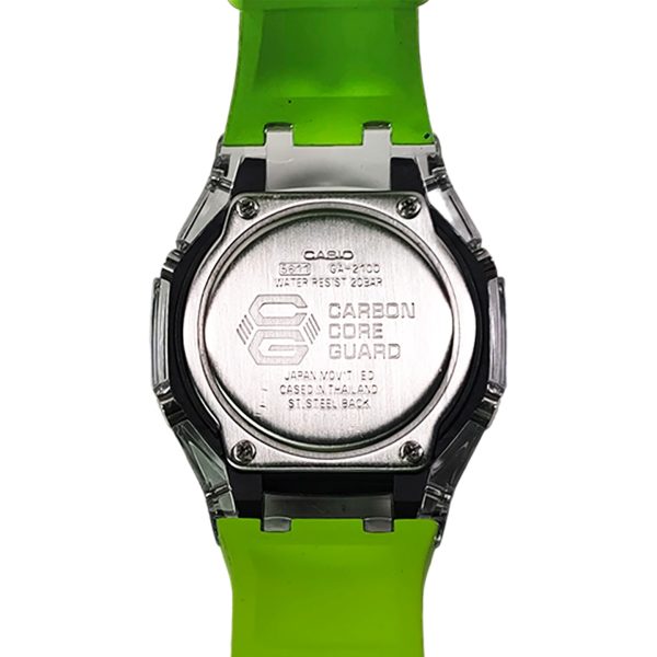 Кастомные часы Casio G-Shock Зелёный Луч Клинка, зелёные, вид сбоку. CasiOAK Custom, кастомные часы Casio ручная сборка