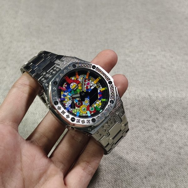 Кастомные часы Casio G-Shock Сверкающая Орбита Цветочный Указ. Купить кастом G-Shock CasiOAK Custom, доставка по России