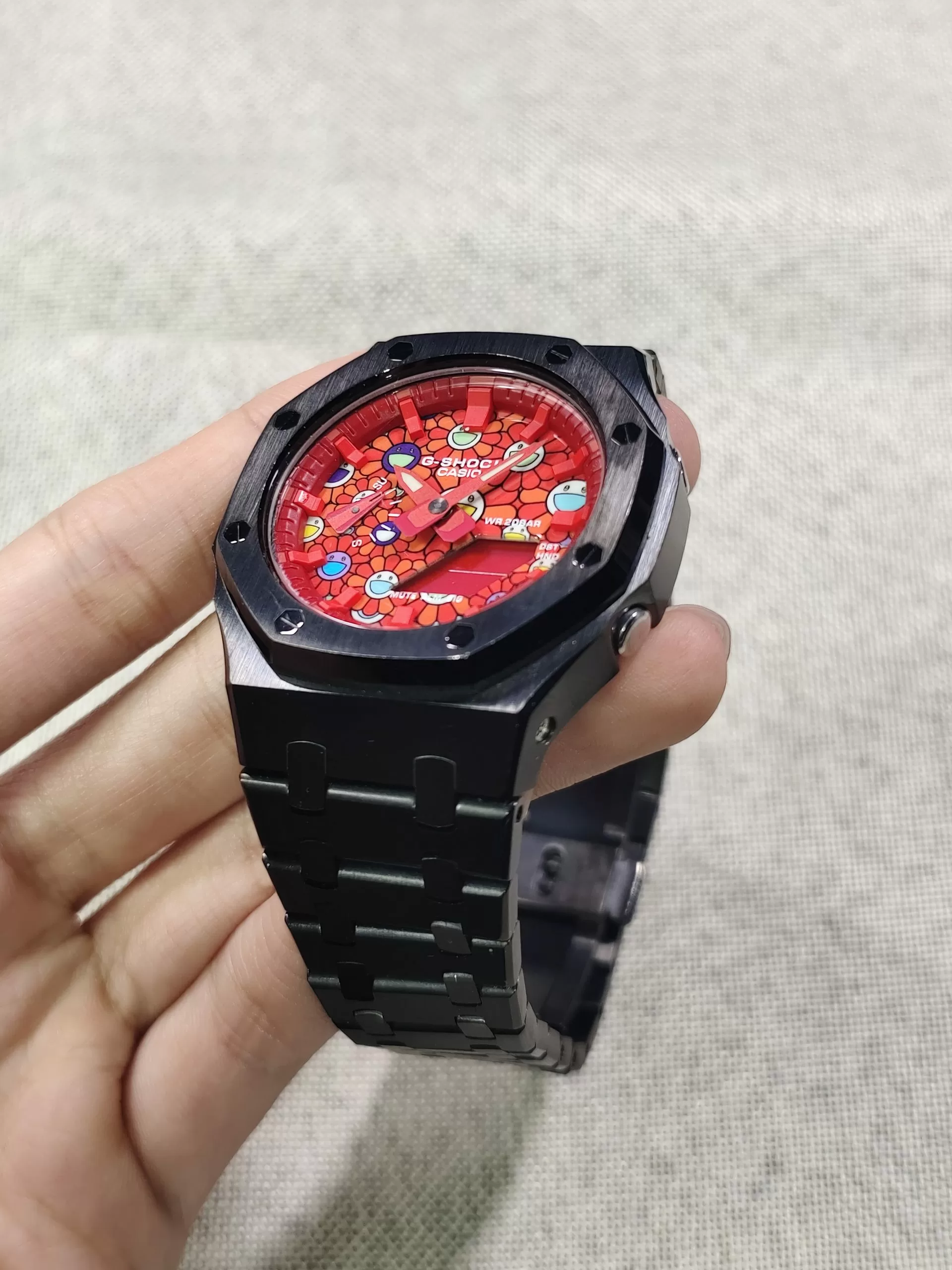 Кастомные часы Casio G-Shock Тёмное Сияние Улыбчивый Лик. Купить кастом G-Shock CasiOAK Custom, доставка по России