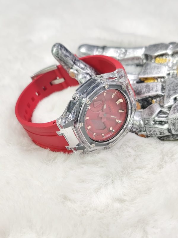 Кастомные часы Casio G-Shock Алая Душа Кристальный Панцирь, стальные, дополнительное фото. CasiOAK Custom, кастомные часы ...