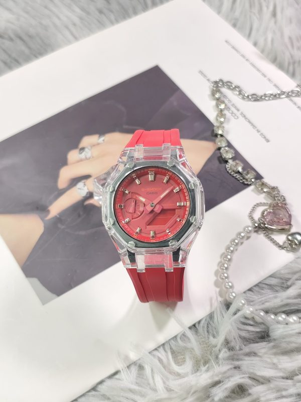 Кастомные часы Casio G-Shock Алая Душа Кристальный Панцирь, стальные, дополнительное фото. CasiOAK Custom, кастомные часы ...