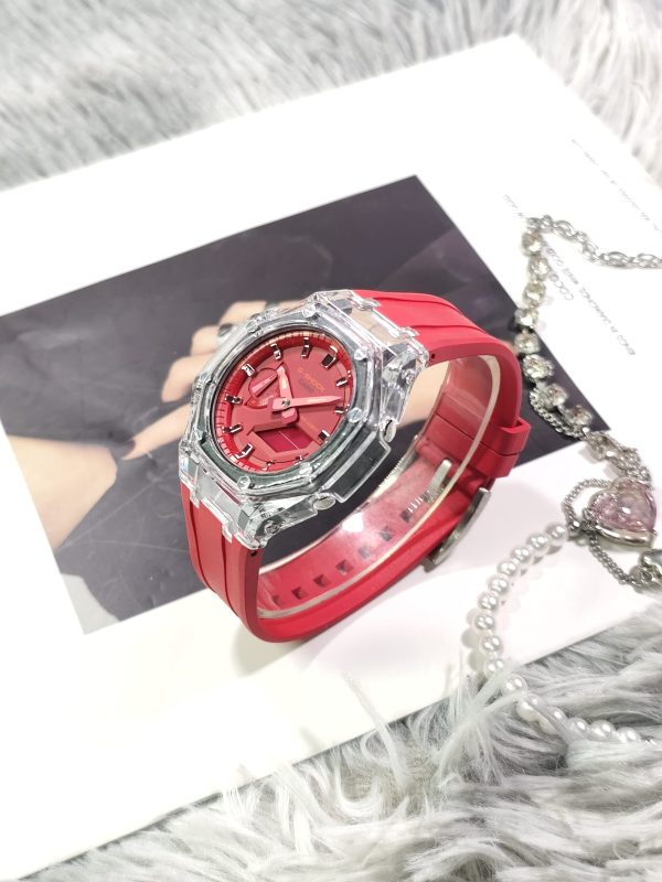 Кастомные часы Casio G-Shock Алая Душа Кристальный Панцирь, стальные, дополнительное фото. CasiOAK Custom, кастомные часы ...