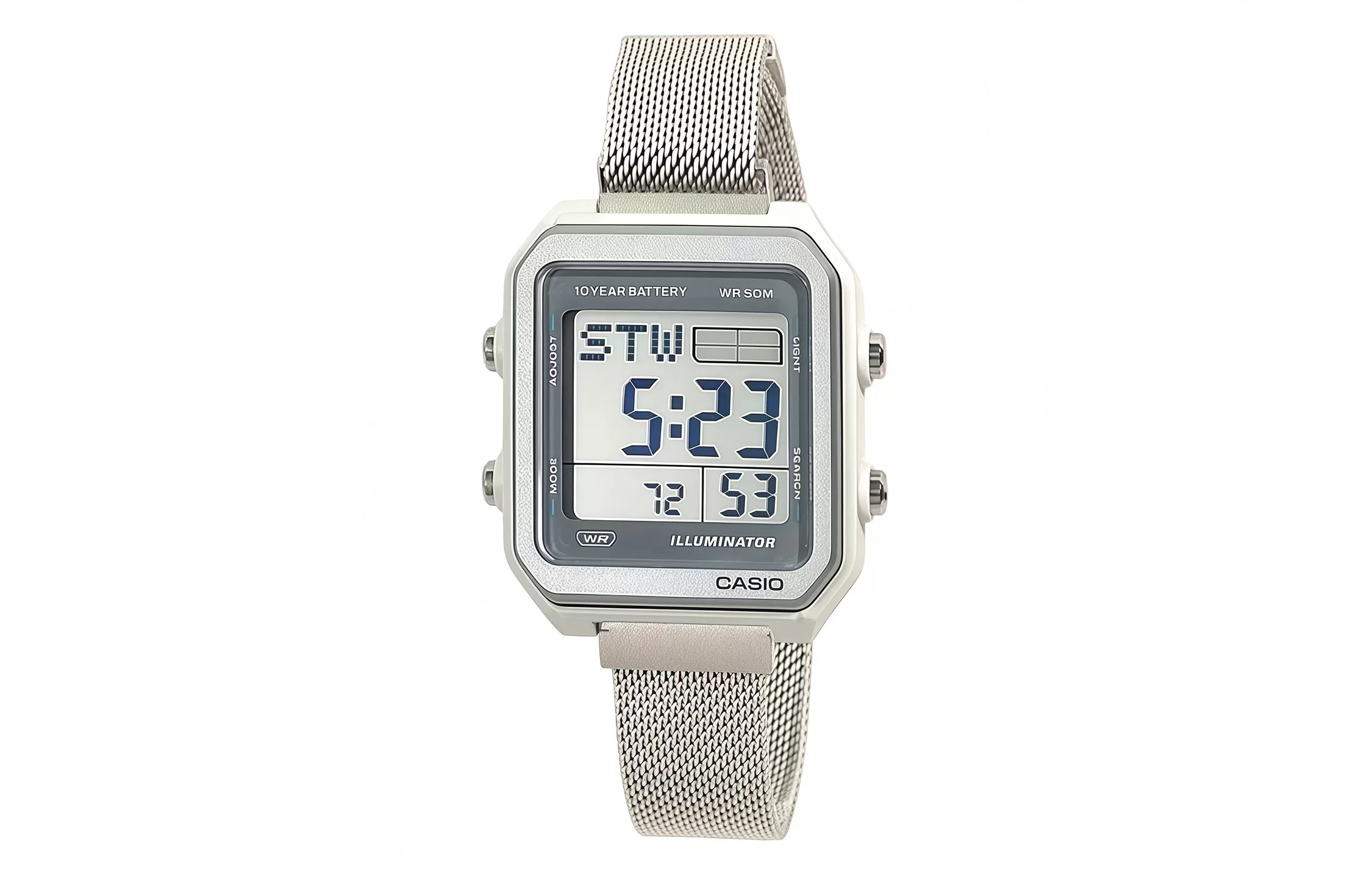 Кастомные часы Casio G-Shock Серебряный Иней Сибирских Просторов, серебряные, вид сбоку. CasiOAK Custom, кастомные часы Ca...