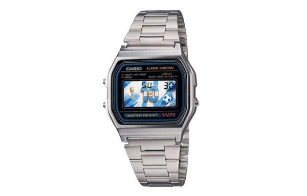 Кастомные часы Casio A158WA — Эксклюзивный дизайн с флагом Аргентины и Номер 10 Месси — фото 5