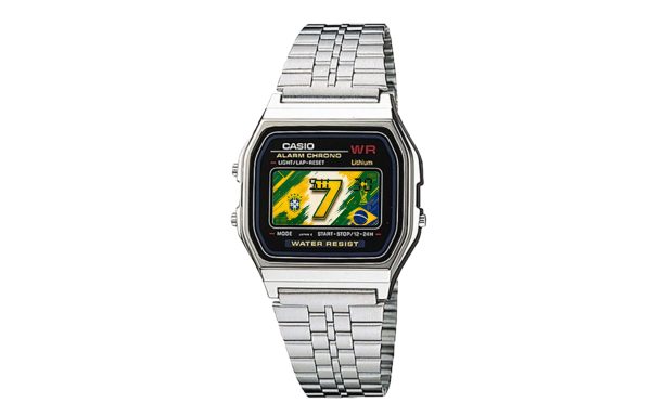 Кастомные часы Casio A159WA — Эксклюзивный дизайн с флагом Бразилии и Номер 7 — фото 5