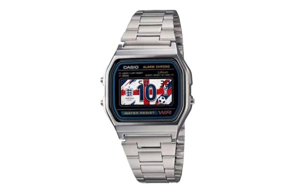 Кастомные часы Casio A158WA — Эксклюзивный дизайн с флагом Англии и Номер 10 — фото 5