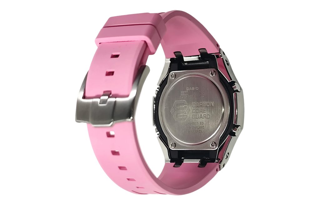 Кастомные часы Casio G-Shock Алый Рассвет Утренней Тени, алые, вид сбоку. CasiOAK Custom, кастомные часы Casio ручная сборка